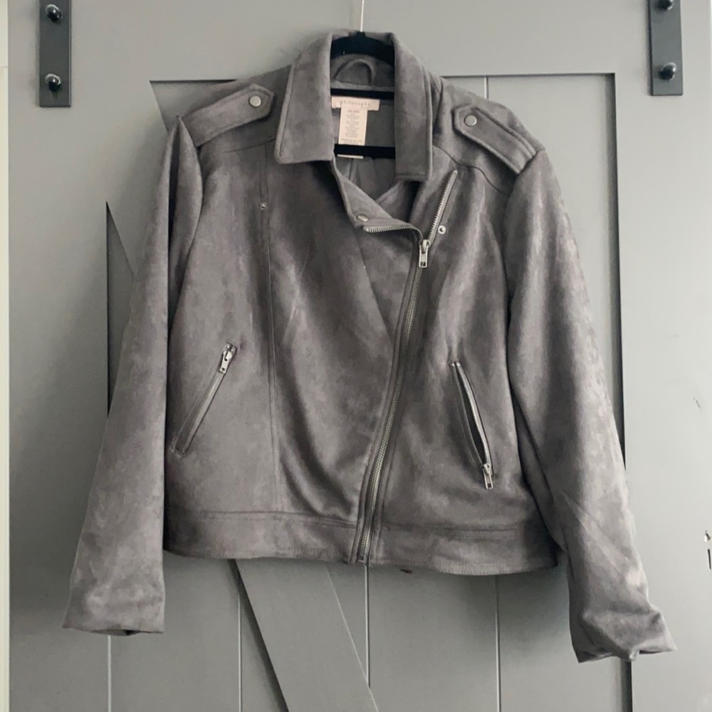 Gray suede jacket by philosophy